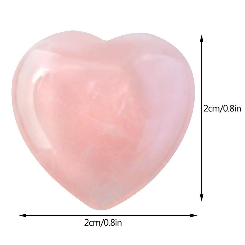Marrywindix 15 Packs 0.8 Inches Healing Crystal Natural Rose Stone Heart Love Carved Palm Worry Stone Chakra Reiki Balancing - Image 2