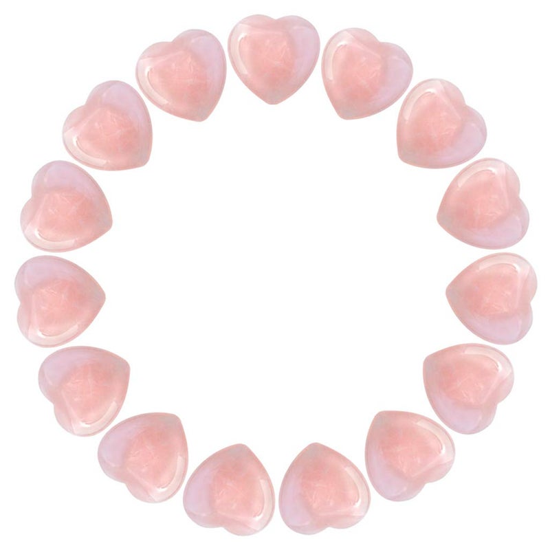 Marrywindix 15 Packs 0.8 Inches Healing Crystal Natural Rose Stone Heart Love Carved Palm Worry Stone Chakra Reiki Balancing - Image 4
