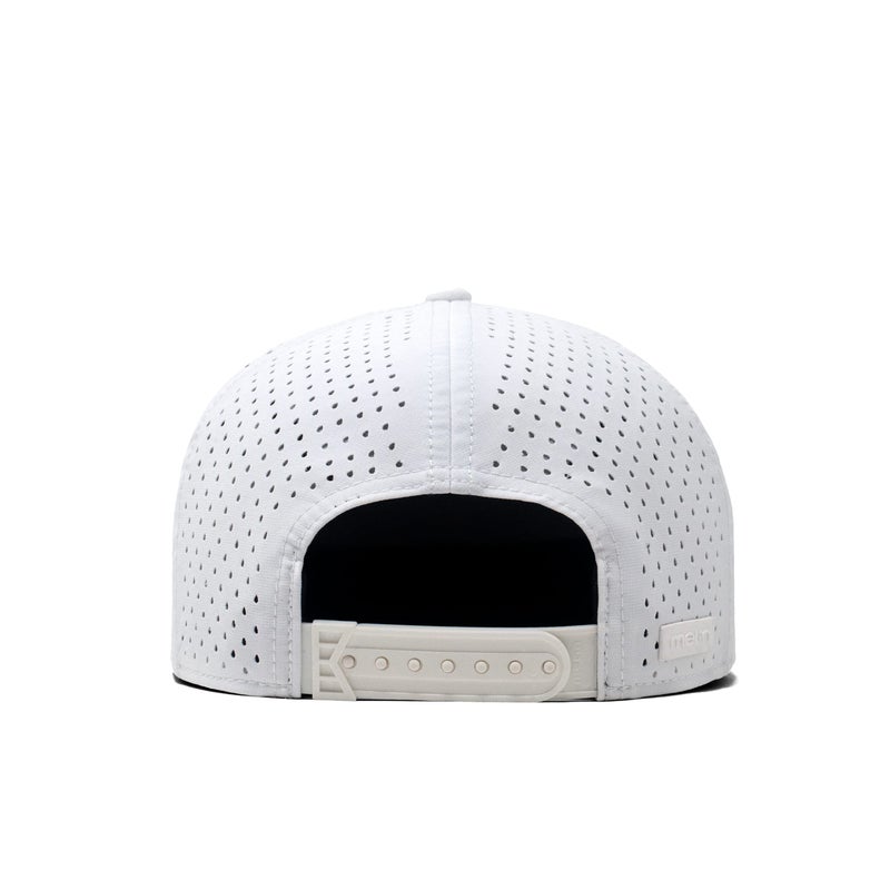 melin A-Game Hydro, White, Men’s Performance Snapback Hats, Water-Resistant Fitted Baseball Caps for Men & Women, Golf, Running, or Workout Hat, Medium-Large - Image 3