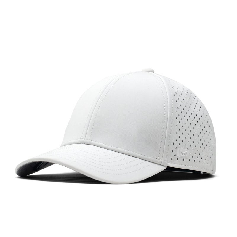 melin A-Game Hydro, White, Men’s Performance Snapback Hats, Water-Resistant Fitted Baseball Caps for Men & Women, Golf, Running, or Workout Hat, Medium-Large - Image 1