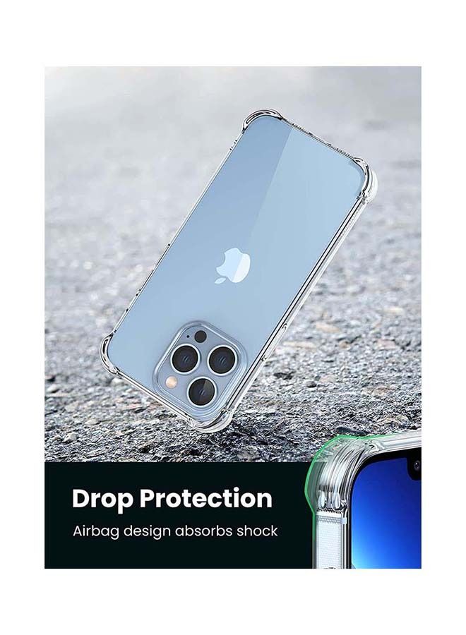 Clear Back Case Compatible with iPhone 13 Pro Transparent Cover TPU Protective 4 Corners Bumper Shockproof Soft Scratch-Resistant Anti-Drop Slim Thin Crystal for 6.1Inch - Image 4