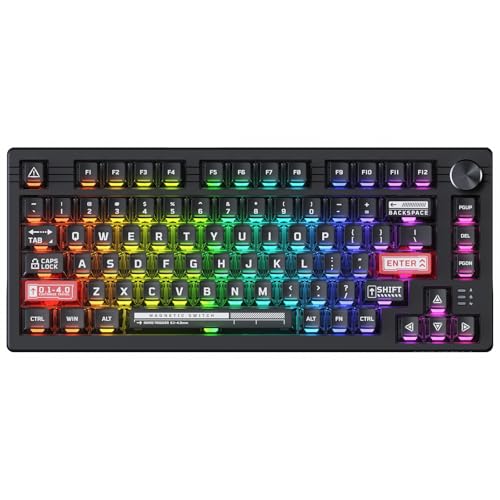 DAREU EK75RT Rapid Trigger Wired Gaming Keyboard, Hall Effect Magnetic Switch Mechanical Keyboard, Adjustable Actuation, 75% TKL with Knob, Magnetic Sensing RGB Backlit, Translucent Keycaps for FPS - Image 1