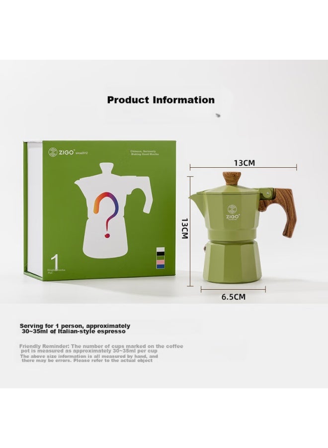 Zigo Moka Pot, Home Single Valve One-cup Pour-over Pot, Italian Espresso Extraction Coffee Pot, Home Use, Forest Green - Image 4