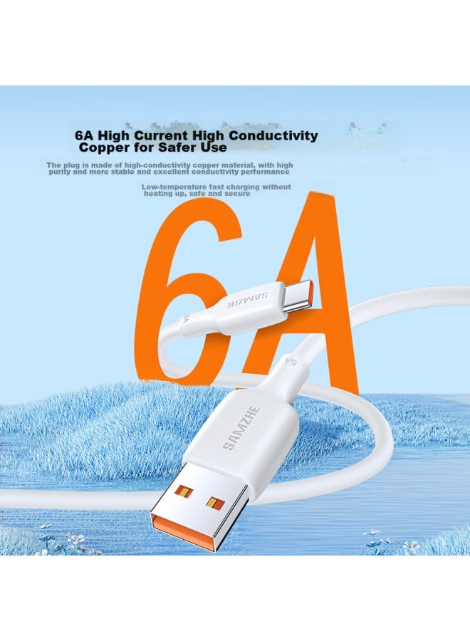 SAMZHE Shanze Type-c Data Cable, 100w Super Fast Charging Cable, 6a, Suitable For Huawei Pura70/mate60/50, Honor 66w, Xiaomi, Android Phones, Car Charger Cable, 0.5 Meters - Image 1