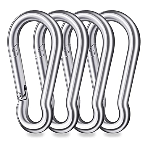 SIGNATRON Stainless Steel Spring Snap Hook Carabiner/Hook Swing Connector/Heavy Duty Multipurpose (4 Pieces) - Image 1