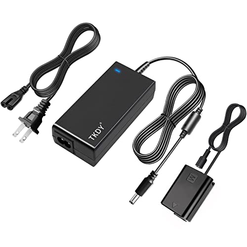 TKDY NP-FW50 for Sony ZV-E10 Dummy Battery and AC-PW20 Continuous Power Supply Adapter Kit Compatible for Sony Alpha ZVE10 A6400 A6000 A6100 A5100 A7 A7II Cameras. - Image 1