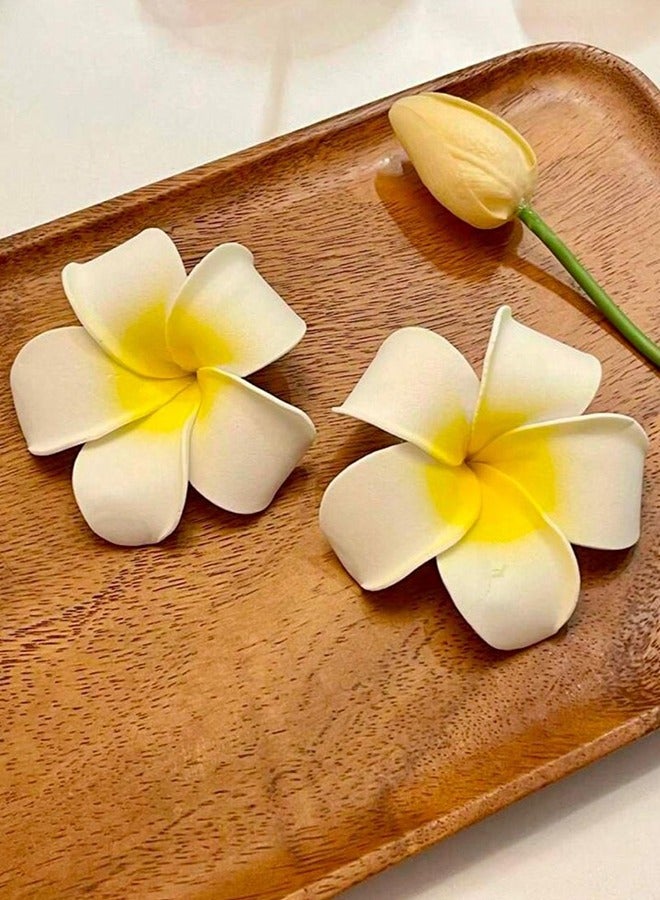 2 Pieces Women's Hair Clip Shaped Like Plumeria Flower For Stylish Daily Hair, Suitable For Securing Small Hair Strands  - Image 2