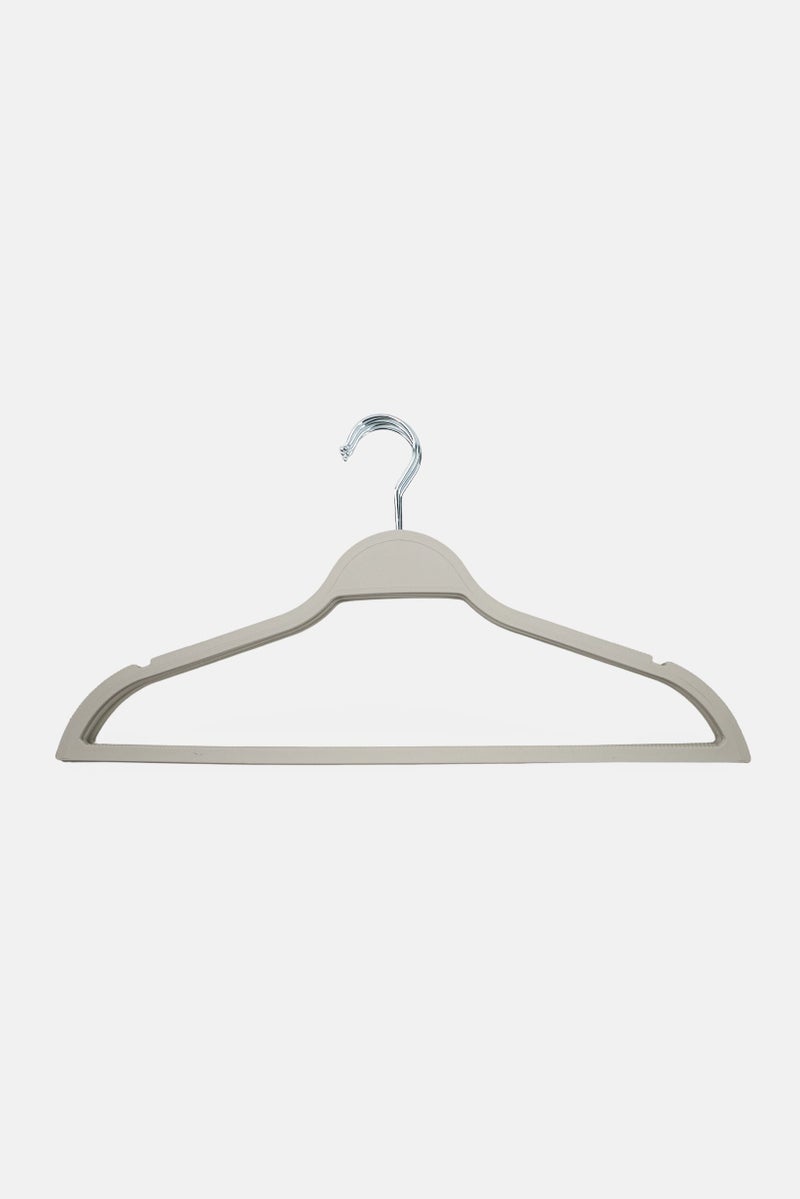 LIFESTYLE 5 Pieces Non-Slip Rubberized Hangers Set, Light Grey - Image 1