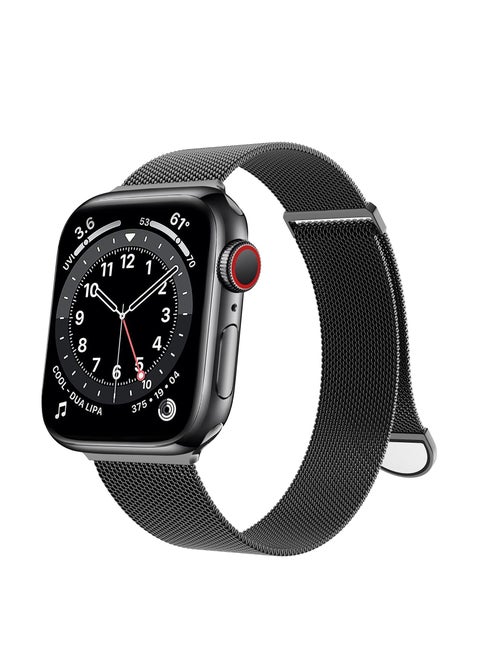 Compatible with Apple Watch Band 42mm 41mm 40mm 38mm for Women and Men, Magnetic Metal Stainless Steel Strap Wristband Compatible for iWatch Series 10 9 8 7 6 5 4 3 2 1 SE Black