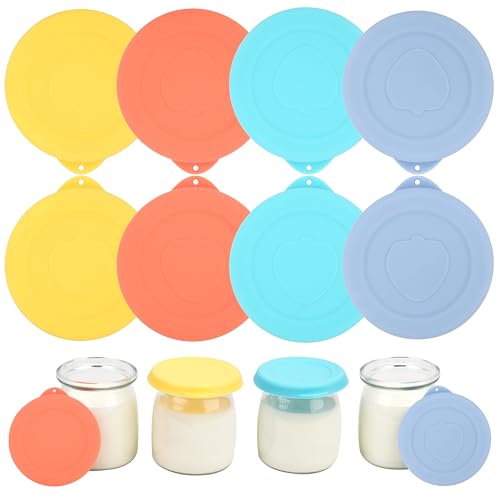 Purekra Ultimate Yogurt Jar Lids Silicone, 8PCs Replacement Lids for Ultimate 6oz Glass Jars, Jar Covers, Ultimate Yogurt Maker Lids, Perfect for Yogurt, Oatmeal, Pudding, Dishwasher Safe(Jars NOT Included) - Image 1