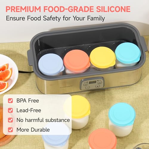 Purekra Ultimate Yogurt Jar Lids Silicone, 8PCs Replacement Lids for Ultimate 6oz Glass Jars, Jar Covers, Ultimate Yogurt Maker Lids, Perfect for Yogurt, Oatmeal, Pudding, Dishwasher Safe(Jars NOT Included) - Image 3