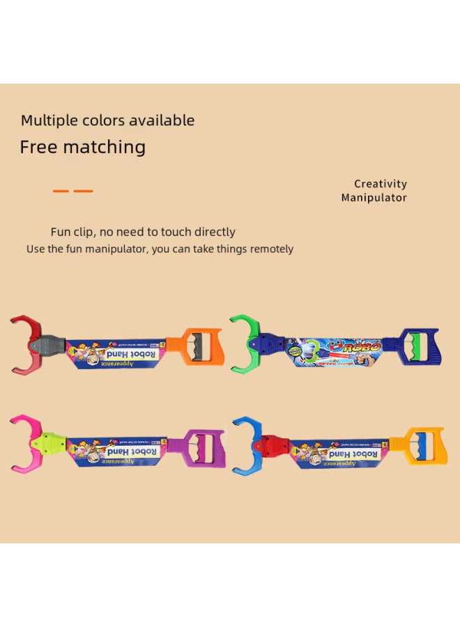 Creative Large Children's Interactive Toy Tongs Clamping Long Handle Mechanical Arm Fun Parent-child Play Toy-Color:356J Blue Robotic Arm Toy - Image 3