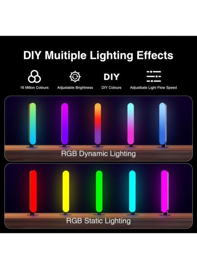 Lurette 2 Pack RGB LED Light Strip with Colorful Mixing, Voice-Activated Rhythm, ,usic Synchronization, and 16 Million Colors, Suitable for Bedrooms, TVs, and Gaming Desks. USB Powered (App and Remote Control) - Image 3