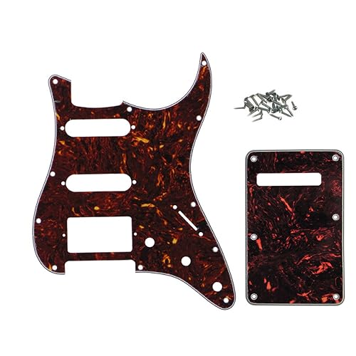 ROZILO 11 Hole Dark Tortoise Strat HSS Pickguard Guitar BackPlate Set For Fender US/Mexico Made Standard Stratocaster Guitar Part - Image 1