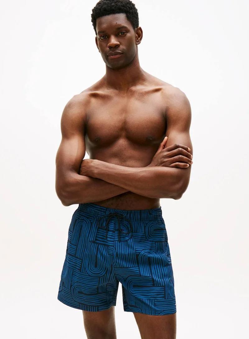 Print Mid Length Swim Shorts