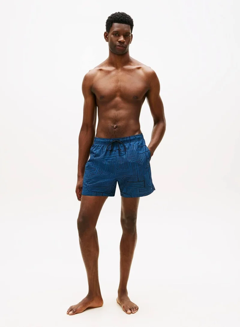 Print Mid Length Swim Shorts