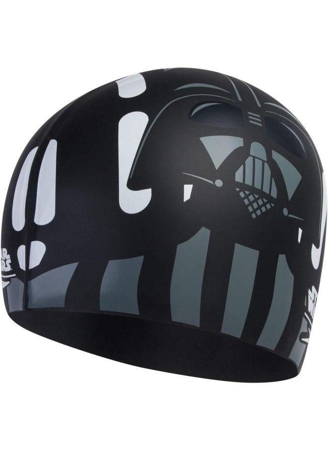 speedo - Darth Vader Slogan Print Swimming Cap Grey/Black - Image 1