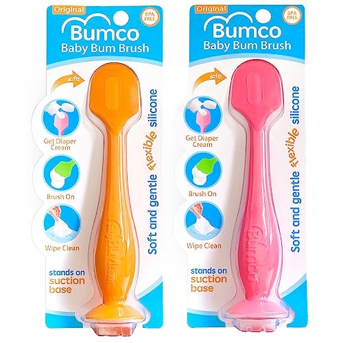 Baby Bum Brush Bumco Diaper Cream Spatula 2Pack BPAFree Diaper Bag Essentials Soft Flexible Butt Spatula Baby MomInvented Butt Paste Spatula Diaper Cream Applicator Bumco Baby Bum Brush Diaper Spatula