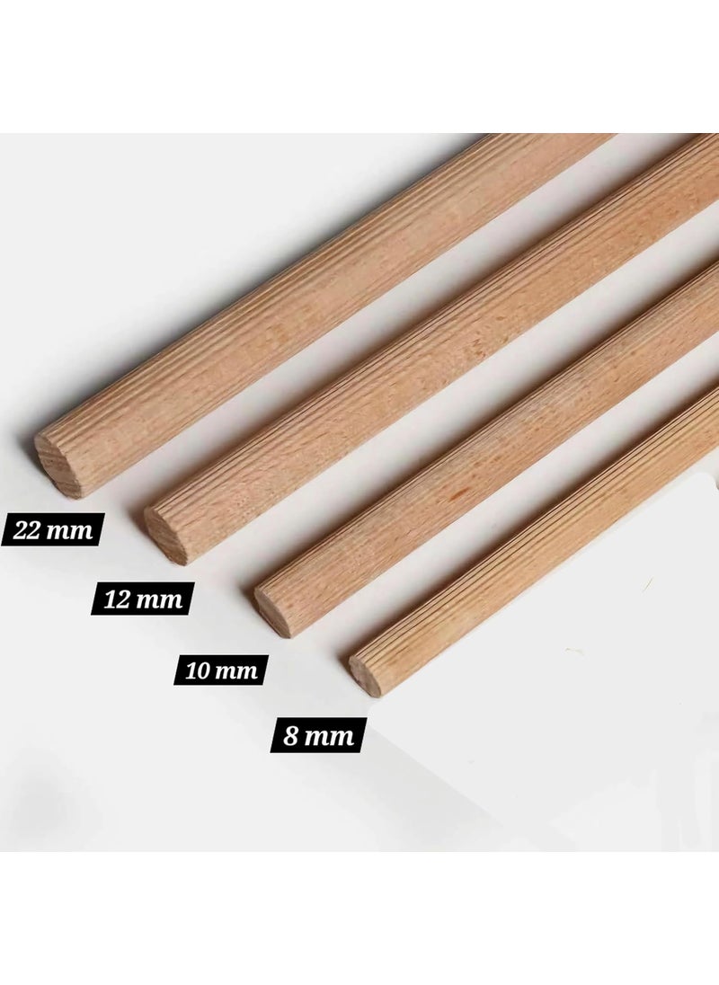 woodcrafts Grooved Fluted Wooden Sticks Smooth Round Rod Dowels for Macram Wall Hanging DIY Crafts Art Projects Hanger Tapestries School Teaching Gym Stick and Home Dcor 10mm x 1ft Pack of 10  - Image 4