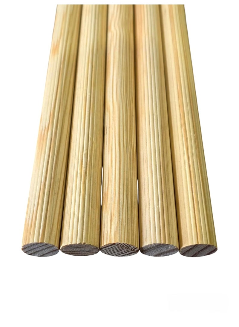 woodcrafts Grooved Fluted Wooden Sticks Smooth Round Rod Dowels for Macram Wall Hanging DIY Crafts Art Projects Hanger Tapestries School Teaching Gym Stick and Home Dcor 10mm x 1ft Pack of 10  - Image 1