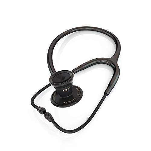 MDF Instruments, ProCardial Cardiology Stethoscope, Stainless Steel, Adult, Dual Head, Black Tube, Black Chestpiece-Headset, MDF797BO - Image 2