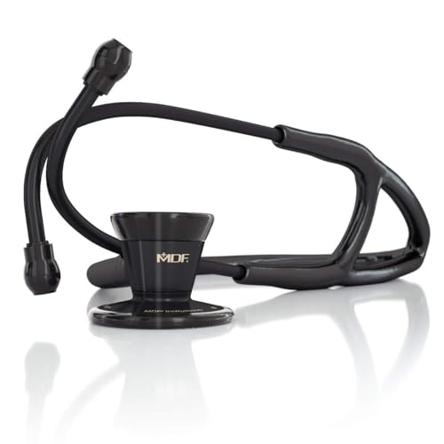 MDF Instruments, ProCardial Cardiology Stethoscope, Stainless Steel, Adult, Dual Head, Black Tube, Black Chestpiece-Headset, MDF797BO - Image 5