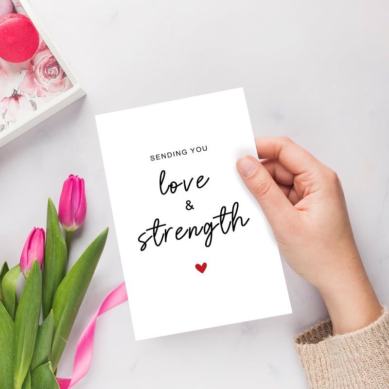 Chenive Simply Sympathy Card, Encouragement Card, Thinking of You Cards, Get Well Soon Cards, Sending You Love and Strength - Image 4