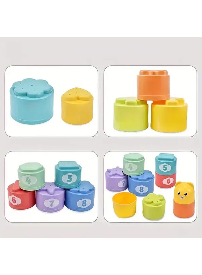 Stacking Cups Set Learning Toys For Toddlers Age 1 2 3 Years Old Birthday Gift - Image 5