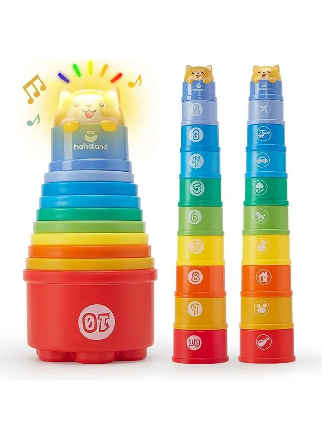 Stacking Cups Set Learning Toys For Toddlers Age 1 2 3 Years Old Birthday Gift - Image 3