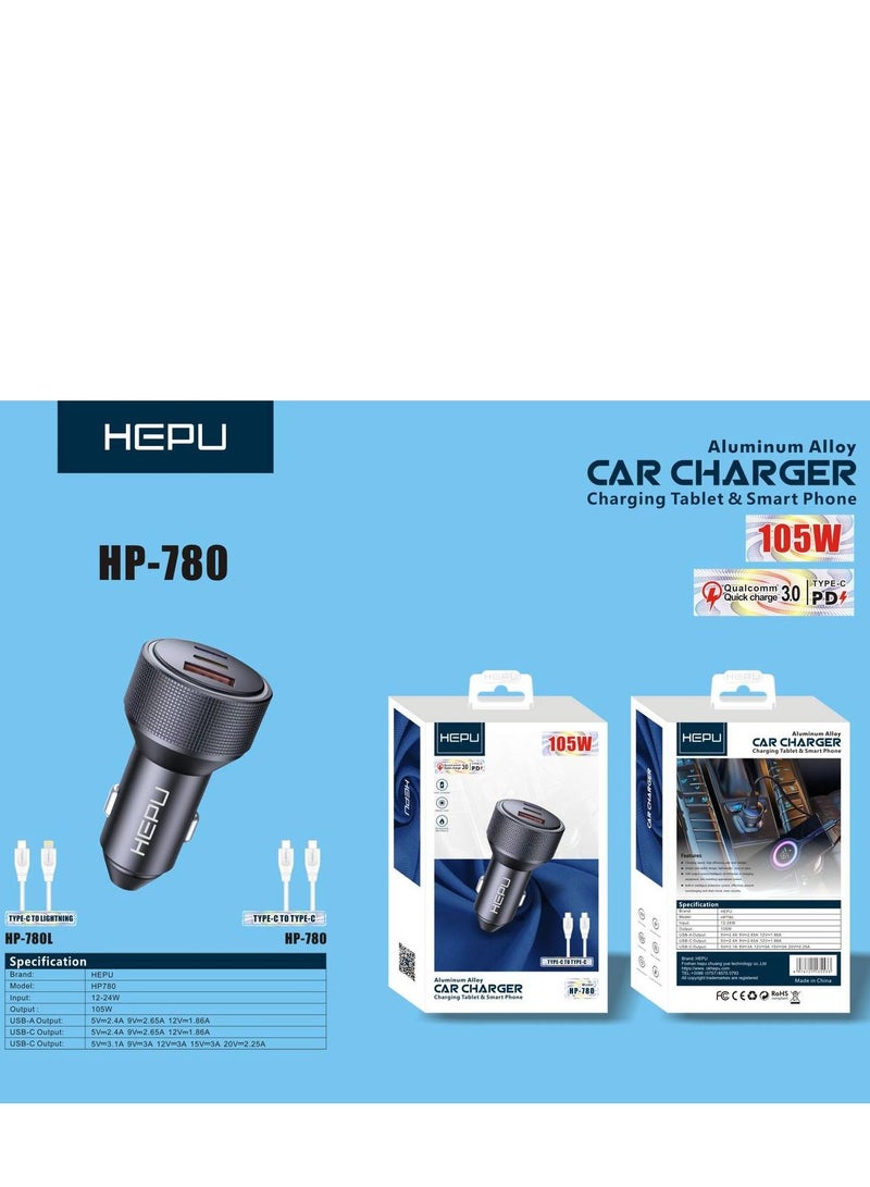 شاحن سيارة HP-780 105 وات من النوع C