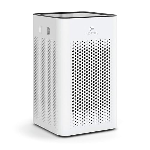 Medify MA25 Air Purifier with True HEPA H13 Filter 825 ft Coverage in 1hr for Allergens Smoke Wildfires Odors Pollen Pet Dander Removal to 01 Microns White 1Pack