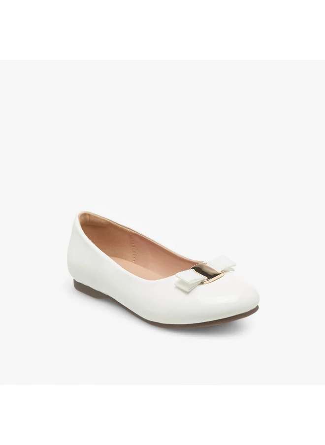 جونيورز Girls Bow Detail Slip-On Ballerina Shoes