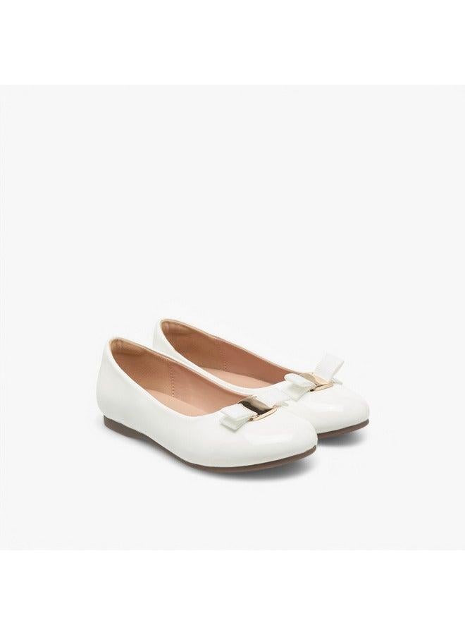 جونيورز حذاء باليرينا بناتي بفيونكة سهل الارتداء - Image 3