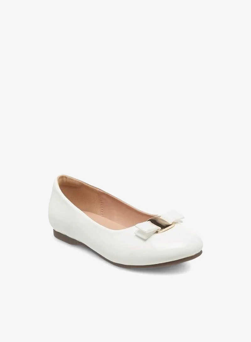 جونيورز حذاء باليرينا بناتي بفيونكة سهل الارتداء