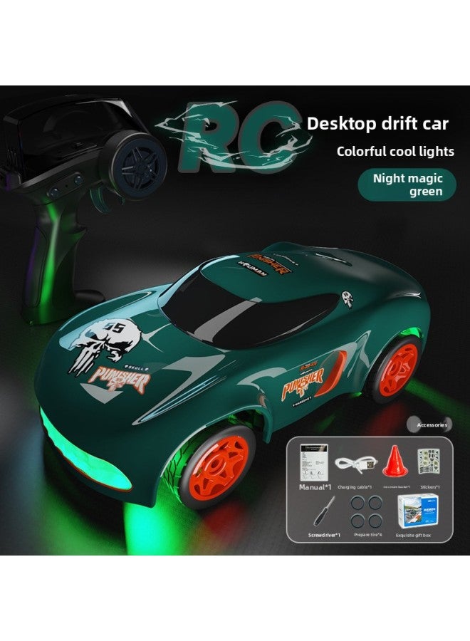 Cross-border Mini Remote Control Four-wheel Drive Drift Car 1:64 Ultra-small Remote Control High-speed Racing Cool Light Toy Car 