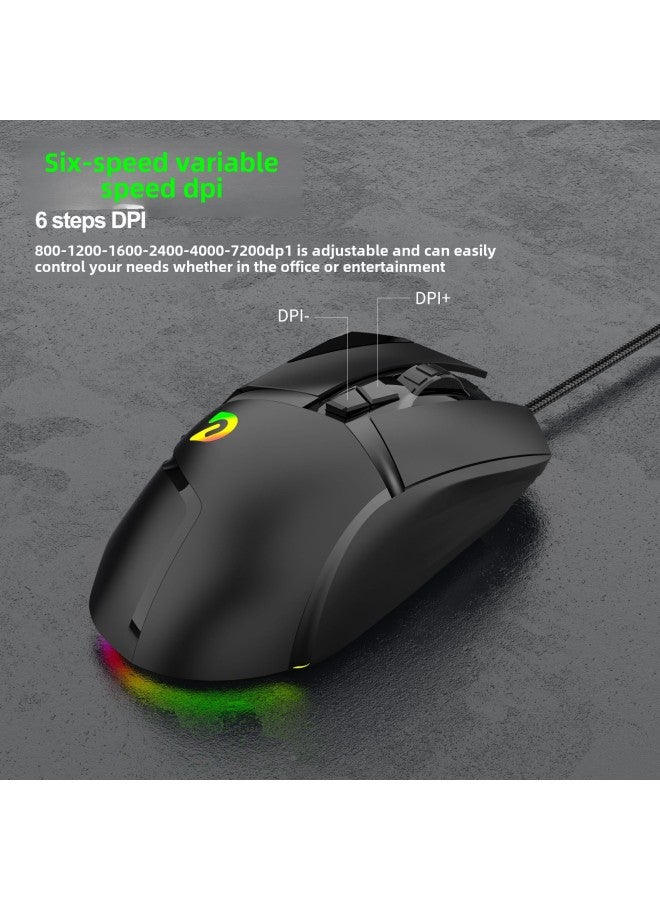ماوس الألعاب الميكانيكي السلكي G502 Hero League RGB Electric Competition Macro Eating Chicken Computer Internet Cafe Mouse Office-اللون: أبيض - Image 5
