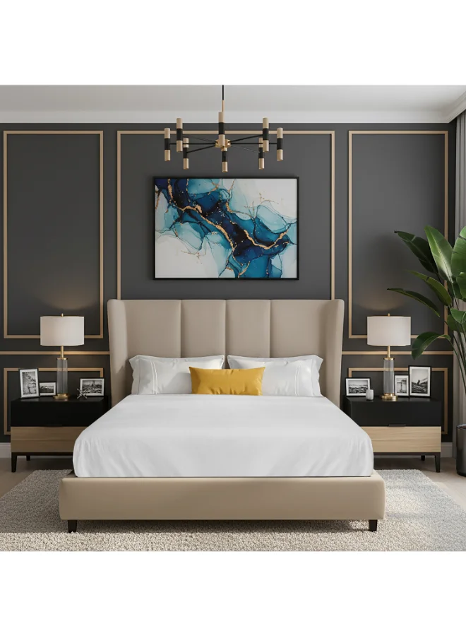 مالبيري ليفينج ملاءة سرير مقاس كوين قطن %   بلون أبيض مع غطائي وسادة