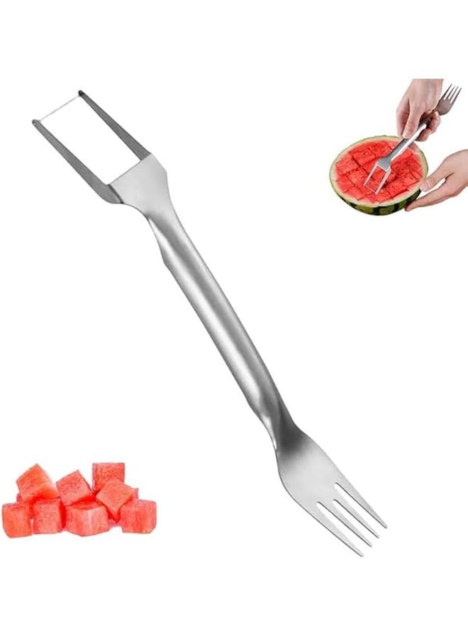 2 In 1 Stainless Steel Dual Head Fruit Cutter And Slicer Tool 1 Pcs - Image 1