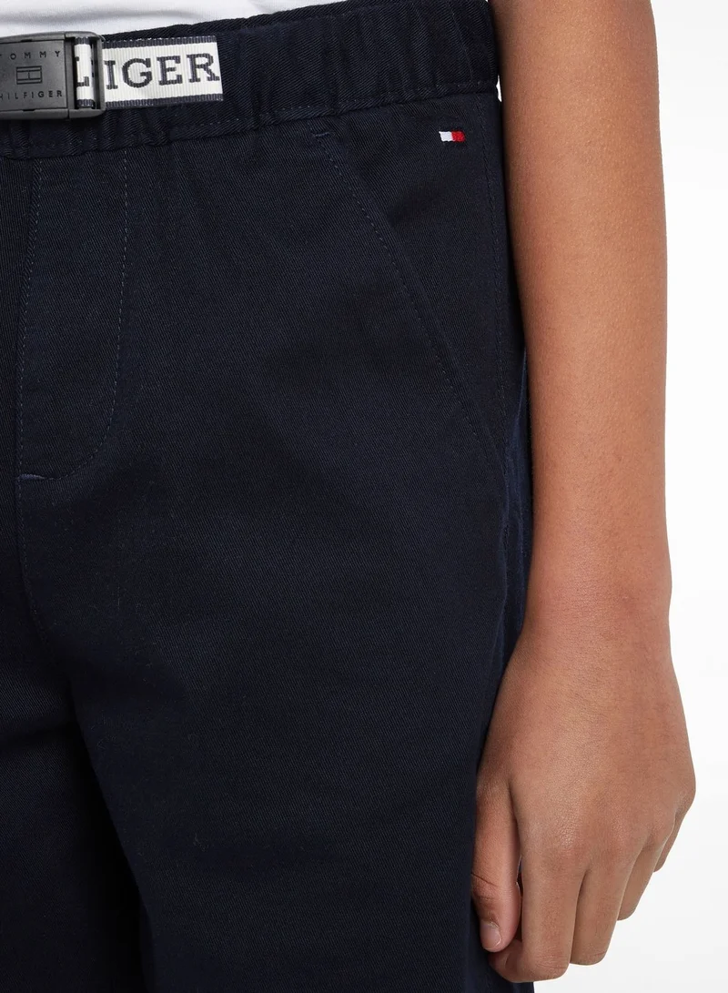 TOMMY HILFIGER Kids Belted Comfort Chino Shorts