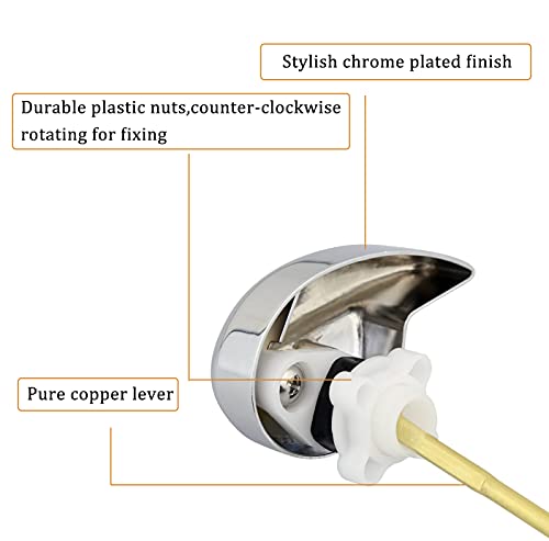 Windspeed 2 Pack Toilet Tank Flush Lever, Universal Side Mount Replacement Trip Levers, Chrome Finish Handle Fits Most Toilets - Image 2