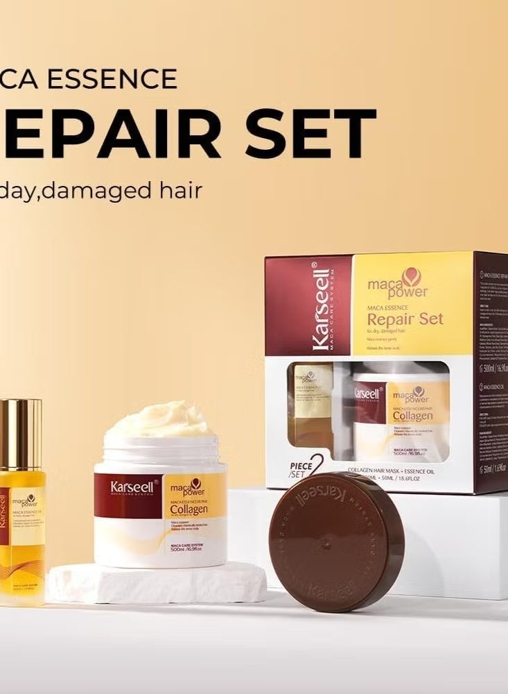 Karseell Maca Essence Repair Collagen Hair Mask and Oil - Image 2