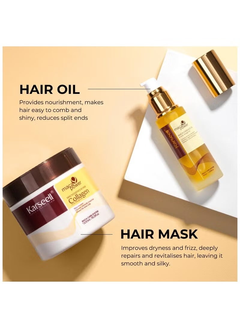 Karseell Maca Essence Repair Collagen Hair Mask and Oil - Image 3
