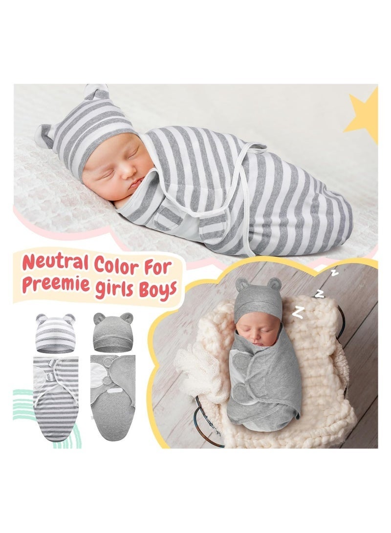 3 Pack Baby Swaddle Blanket for 0-6 Months, Baby Essentials for Newborn Girls Boys, 100% Cotton Infant Adjustable Swaddling Sleep Sack, Super Soft Nursery Swaddling Blankets, 73x50cm - Image 4