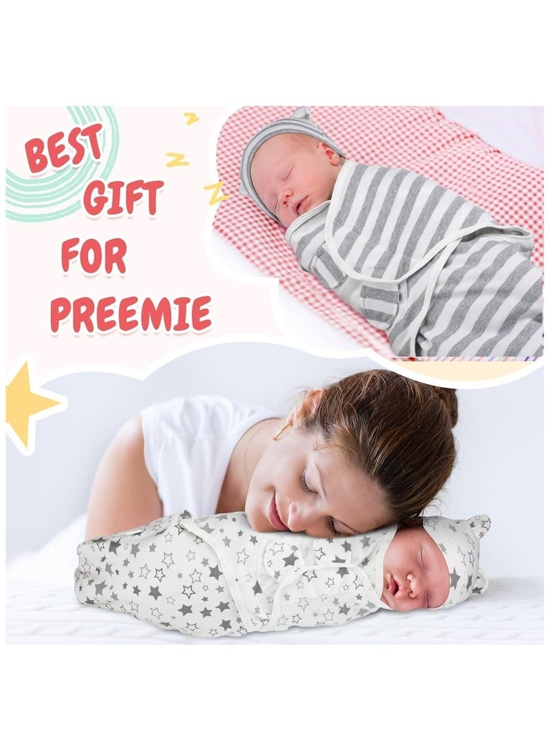 3 Pack Baby Swaddle Blanket for 0-6 Months, Baby Essentials for Newborn Girls Boys, 100% Cotton Infant Adjustable Swaddling Sleep Sack, Super Soft Nursery Swaddling Blankets, 73x50cm - Image 5