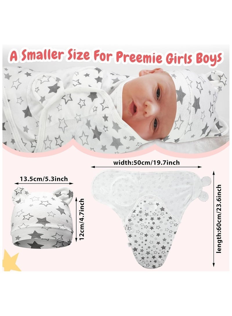 3 Pack Baby Swaddle Blanket for 0-6 Months, Baby Essentials for Newborn Girls Boys, 100% Cotton Infant Adjustable Swaddling Sleep Sack, Super Soft Nursery Swaddling Blankets, 73x50cm - Image 2