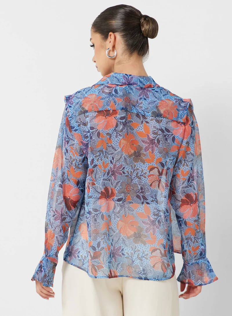 French Connection Floral Print Top