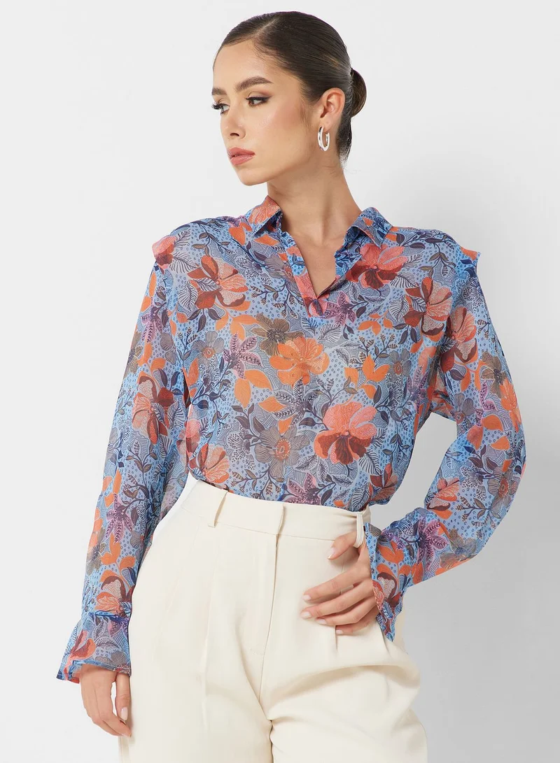 French Connection Floral Print Top