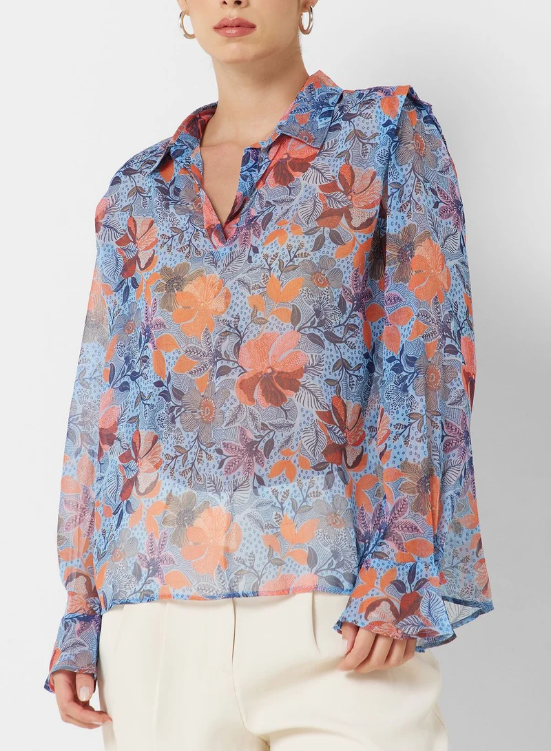 French Connection Floral Print Top