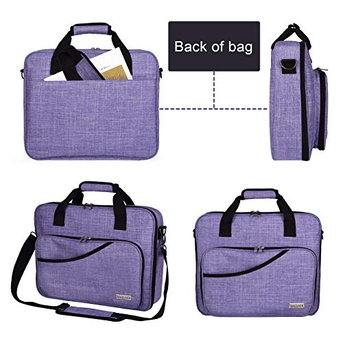BAGLHER Cross Stitch & Embroidery Organizer Bag - Large Portable Project Storage with 3 Compartments, Travel Friendly Carrying Case for 11.2" Hoops, Threads, Supplies (Purple) - Image 3