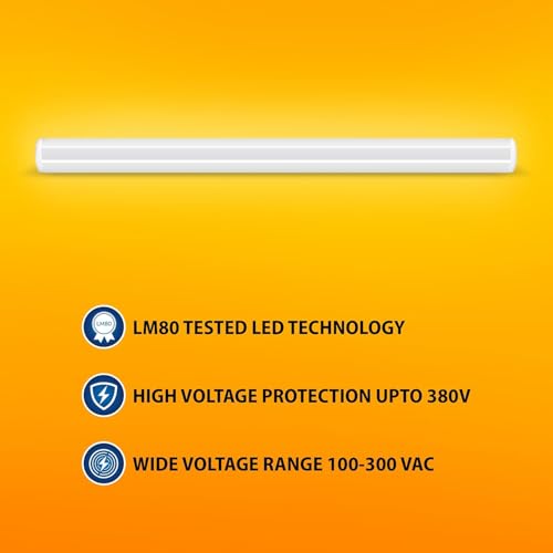 WIPRO ويدرو غارنيت 20 واط LED باتن لغرفة المعيشة وغرفة النوم | 2 قدم | أنبوب ضوء ساطع وموفر للطاقة للمنزل | ضوء نهاري بارد (6500 كيلفن) مع 2000 لومن | عبوة من 2 - Image 4